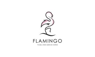 flamingo logotyp begrepp design. linje konst vektor illustration