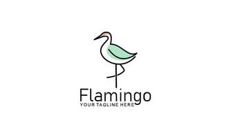 Flamingo-Logo-Konzeptdesign. Linie Kunst-Vektor-Illustration vektor