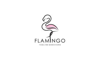 flamingo logotyp begrepp design. linje konst vektor illustration
