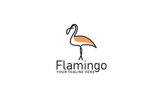 Flamingo-Logo-Konzeptdesign. Linie Kunst-Vektor-Illustration vektor