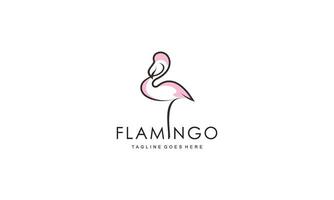 Flamingo-Logo-Konzeptdesign. Linie Kunst-Vektor-Illustration vektor