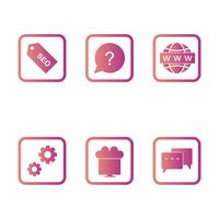 Satz von Vector SEO Search Engine Optimization Icons