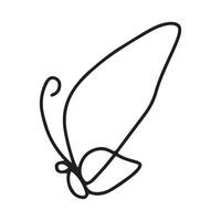 Schmetterling Linie Kunst. einfach minimal Schmetterling Linie tätowieren Symbol Logo vektor