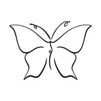 Schmetterling Linie Kunst. einfach minimal Schmetterling Linie tätowieren Symbol Logo vektor