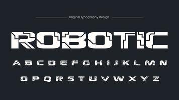futuristische fette weiße künstlerische Typografie vektor