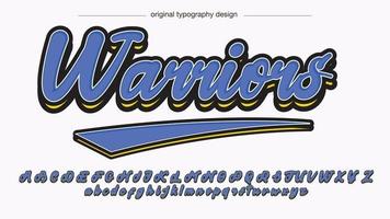 blå fet stil sport varsity typografi vektor