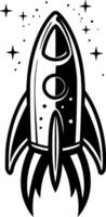 Rakete - - minimalistisch und eben Logo - - Vektor Illustration