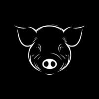 Schwein - - schwarz und Weiß isoliert Symbol - - Vektor Illustration