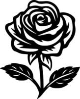 Rose - - schwarz und Weiß isoliert Symbol - - Vektor Illustration