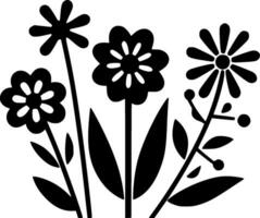 blommor - minimalistisk och platt logotyp - vektor illustration