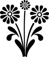 blommor - minimalistisk och platt logotyp - vektor illustration