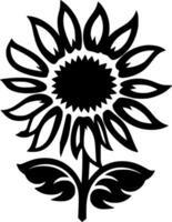 Blume - - schwarz und Weiß isoliert Symbol - - Vektor Illustration