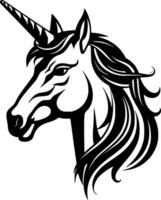 Einhorn - - schwarz und Weiß isoliert Symbol - - Vektor Illustration