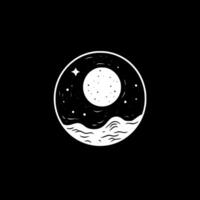 Mond - - minimalistisch und eben Logo - - Vektor Illustration