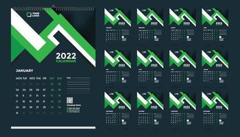 gratis väggkalender 2022 malldesign med vektor. planerare dagbok med plats för foto. vektor