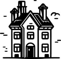 Haus, schwarz und Weiß Vektor Illustration