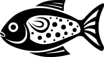 Fisch - - schwarz und Weiß isoliert Symbol - - Vektor Illustration