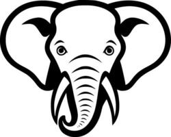 Elefant - - schwarz und Weiß isoliert Symbol - - Vektor Illustration