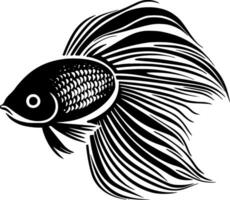 Fisch - - schwarz und Weiß isoliert Symbol - - Vektor Illustration