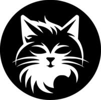 katt, svart och vit vektor illustration