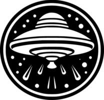 UFO - - minimalistisch und eben Logo - - Vektor Illustration