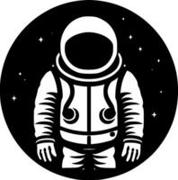 astronaut - minimalistisk och platt logotyp - vektor illustration