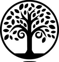 Baum - - schwarz und Weiß isoliert Symbol - - Vektor Illustration