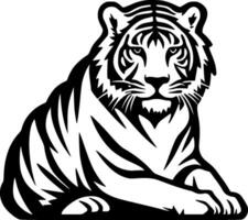 Tiger - - schwarz und Weiß isoliert Symbol - - Vektor Illustration