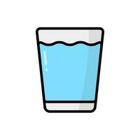 Glas von Wasser Karikatur Vektor Symbol Illustration. Essen und trinken Symbol Konzept isoliert Prämie Vektor. eben Karikatur Stil