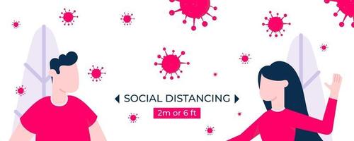 Gesundheitswesen Social Distancing Konzept flache Design-Vektor-Illustration vektor