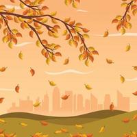 Herbst im Stadtpark, Herbstillustration