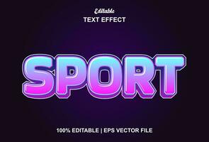 Sport Text bewirken mit Blau Farbe Grafik Stil und editierbar. vektor