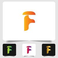 f brief logo modernes abstraktes farbverlaufsdesign vektor