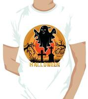 Halloween T-Shirt Design Vektor Vorlage schwarz Boo und Halloween T-Shirt Design.