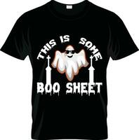 diese ist Boo Blatt t Shirt, Halloween Geist Shirt, retro Jahrgang Hintergrund Shirt, glücklich Halloween Jahrgang Hemd drucken Vorlage vektor