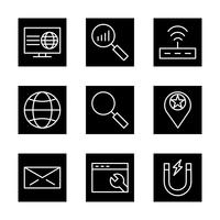 Satz von Vector SEO Search Engine Optimization Icons