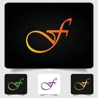 f brief logo modernes abstraktes farbverlaufsdesign vektor