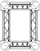 lineart klassisch Jahrgang geschnitzt Ornament Element Design vektor