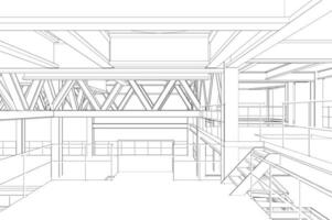 3d illustration av industriell byggnad vektor