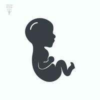 Fötussymbol, Baby im Mutterleib. Embryonenentwicklung isoliertes Symbol. Vektor-Illustration. vektor