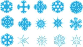 uppsättning av snöflingor jul vektor ikoner
