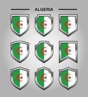Algerien National Embleme Flagge und Luxus Schild vektor