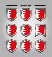 Bahrain National Embleme Flagge und Luxus Schild vektor