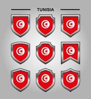 tunisien nationell emblem flagga och lyx skydda vektor