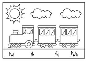 Transport Fahrzeug Zeichnung Färbung Buch Seite vektor