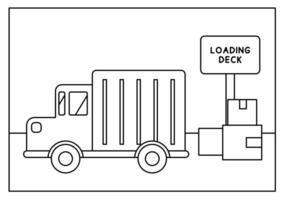 Transport Fahrzeug Zeichnung Färbung Buch Seite vektor