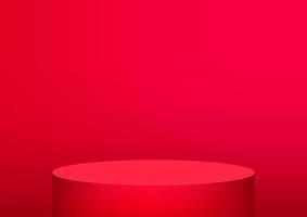 tom podiumstudio röd bakgrund för produktvisning med kopieringsutrymme. showroom shoot gör. banner bakgrund för annonsera produkt. vektor