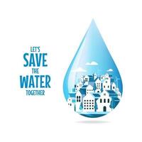 Wasserkonzept sparen. Konzept des Öko- und Weltwassertages. vektor