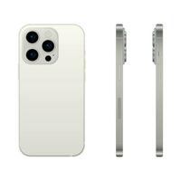 Neu Weiß Titan Smartphone Modell- 15 Profi, Attrappe, Lehrmodell, Simulation Vorlage auf Weiß Hintergrund - - Vektor