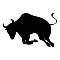 svart tjur silhuett logotyp design. vild buffel tecken och symbol. vektor